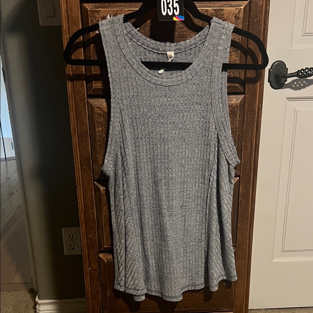 35 Daily Ritual Heather Gray Ribbed Muscle Tee